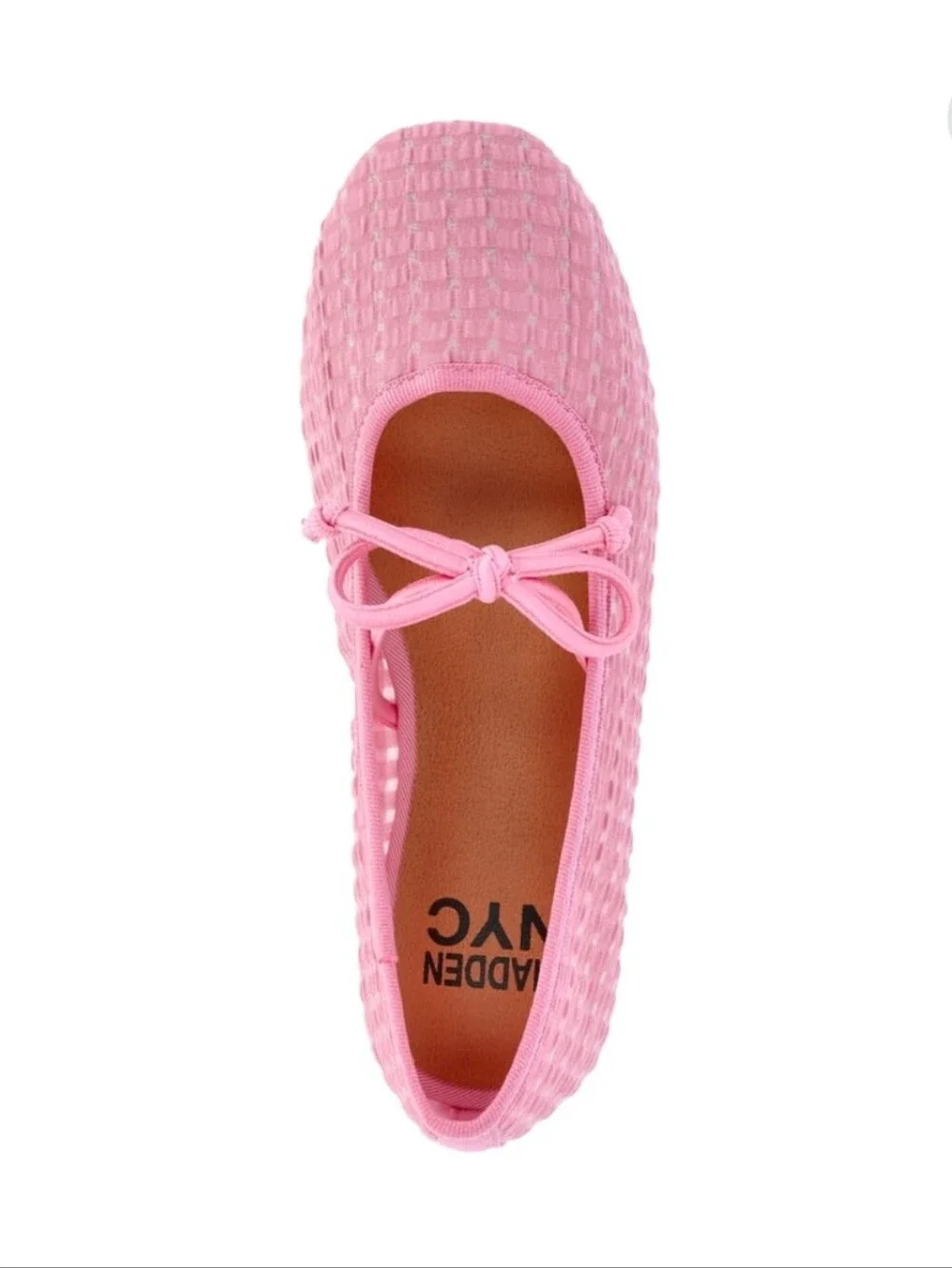 NYC Little Big Girls' Pink Gingham Mesh Ballet Flats Size 2